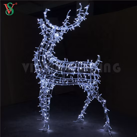 Outdoor Holiday Christmas Decoration 3D Deer Motif Lighting