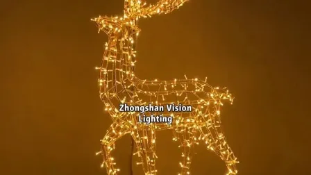 Outdoor Holiday Christmas Decoration 3D Deer Motif Lighting