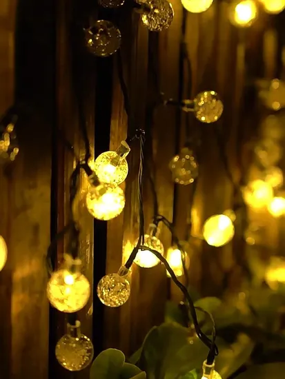 Guirnalda de luces solares Decoraciones navideñas Luces de jardín de flores Iluminación exterior