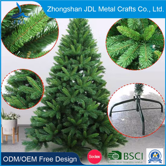 Nueva llegada Green Classic 7.5 FT Pre-Lit LED Árbol de Navidad decorado con piñas y luces claras Árbol de Navidad artificial PVC mixto Aguja de pino
