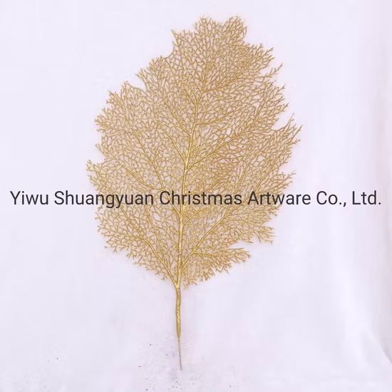 Rama decorativa dorada con purpurina dorada para decoración navideña