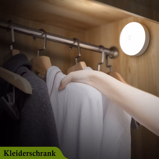 Luz nocturna con sensor de movimiento LED inteligente con batería 3AA con gancho