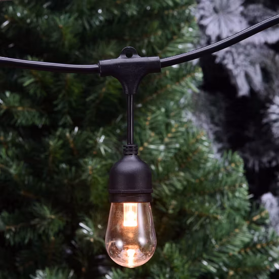 Luz de cadena de patio de café de adorno de globo de Navidad al aire libre LED