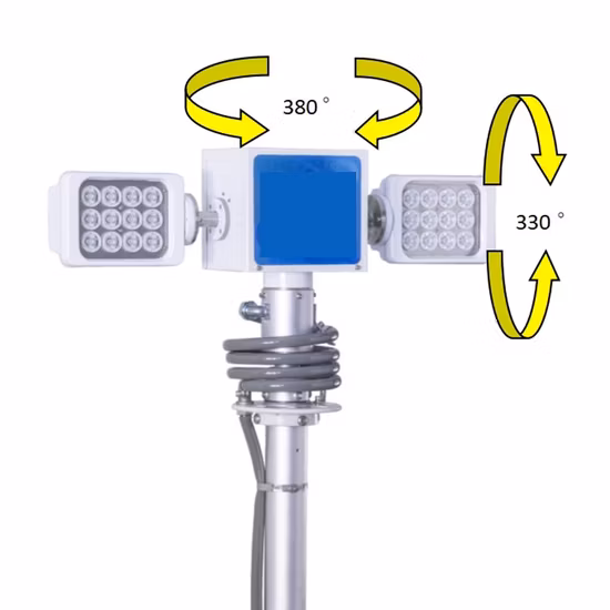 Luz de mástil telescópica plegable neumática móvil montada en vehículo de 1,8 metros