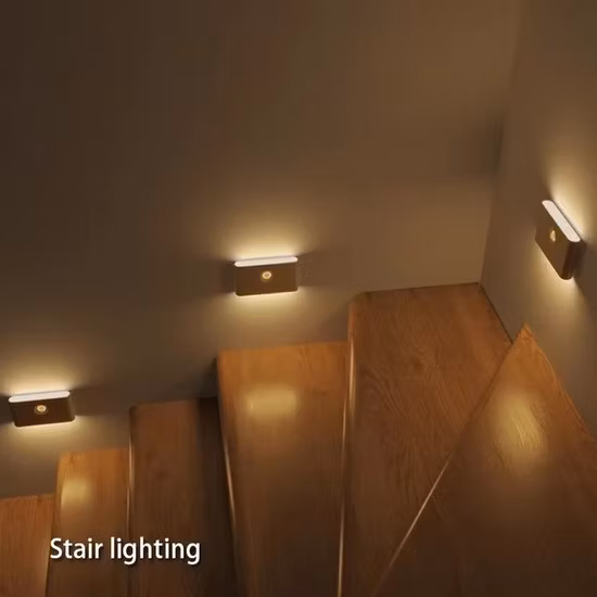 Luz LED de pared inalámbrica tipo C Sensor de movimiento LED de carga Luz nocturna inteligente