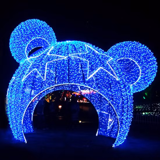 Renos iluminados decorativos de Navidad al aire libre personalizados e iluminación con motivos de Papá Noel