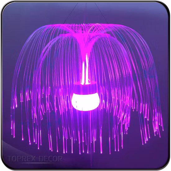 Luz de medusas LED decorada con iluminación de fibra óptica colgante para iluminación navideña